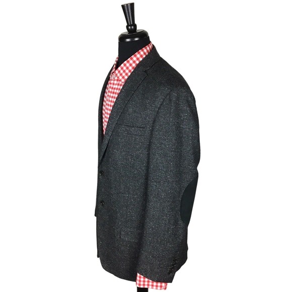 Hart Schaffner Marx Elbow Patch Surgeon Cuffs Sport Coat Blazer Half Lined Large